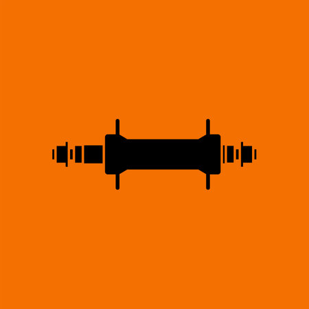 Bike Hub Icon. Black on Orange Background. Vector Illustration.のイラスト素材