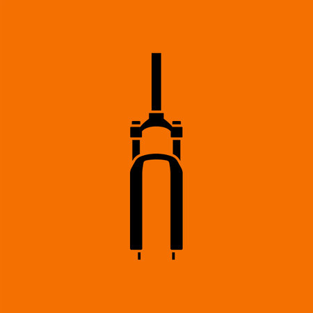 Bike Fork Icon. Black on Orange Background. Vector Illustration.のイラスト素材