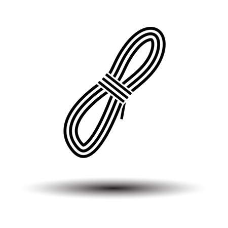Climbing Rope Icon. Black on White Background With Shadow. Vector Illustration.のイラスト素材