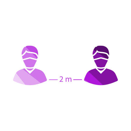 Social Distance Icon. Flat Color Ladder Design. Vector Illustration.のイラスト素材