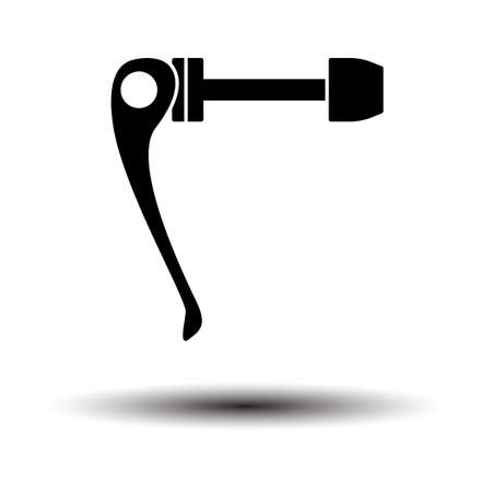 Bike Quick Release Icon. Black on White Background With Shadow. Vector Illustration.のイラスト素材