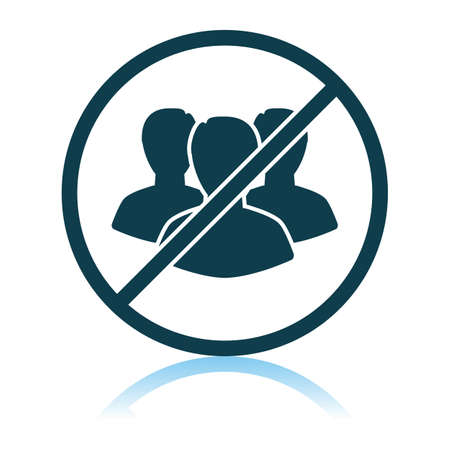 No Meeting Icon. Shadow Reflection Design. Vector Illustration.のイラスト素材