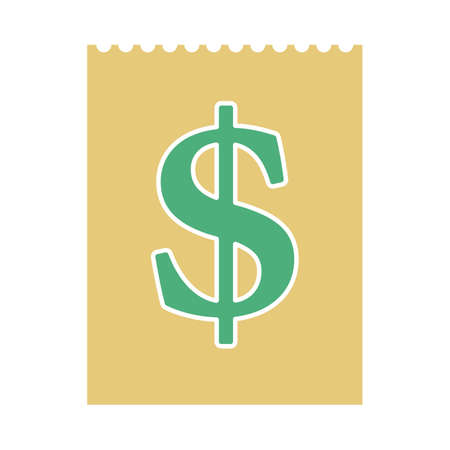 Dollar Calendar Icon. Flat Color Design. Vector Illustration.のイラスト素材