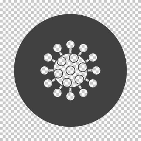 Coronavirus Molecule Icon. Subtract Stencil Design on Tranparency Grid. Vector Illustration.のイラスト素材
