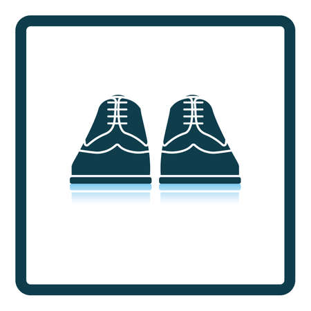 Business Shoes Icon. Square Shadow Reflection Design. Vector Illustration.のイラスト素材