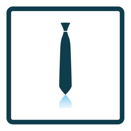Business Tie Icon. Square Shadow Reflection Design. Vector Illustration.のイラスト素材