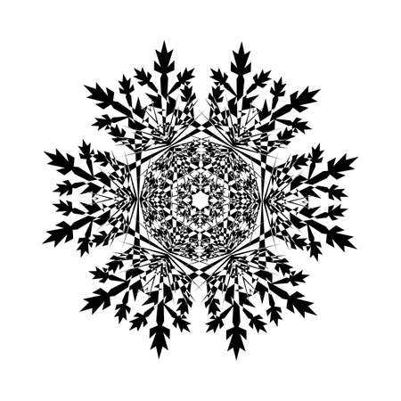 Snowflake Icon. Snowflake Icon picture. Snowflake in Flat Design. Pattern of Snow, Black Color Design. Vector illustration.のイラスト素材