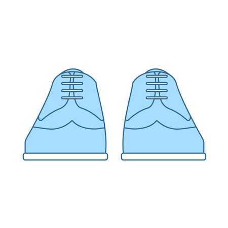 Business Shoes Icon. Thin Editable Line With Blue Fill Design. Vector Illustration.のイラスト素材