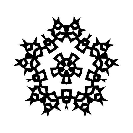 Snowflake Icon. Snowflake Icon picture. Snowflake in Flat Design. Pattern of Snow, Black Color Design. Vector illustration.のイラスト素材