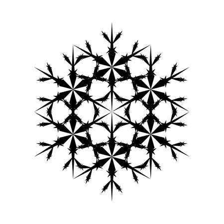 Snowflake Icon. Snowflake Icon picture. Snowflake in Flat Design. Pattern of Snow, Black Color Design. Vector illustration.のイラスト素材