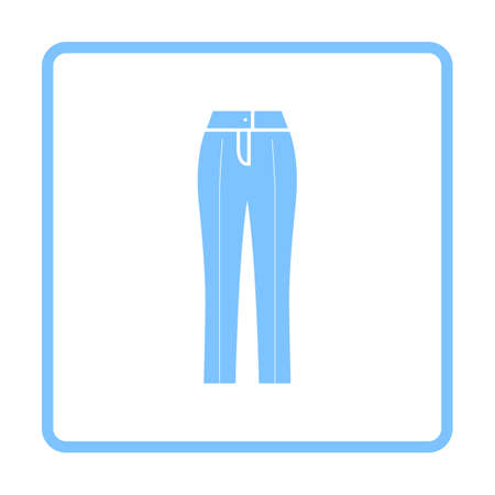Business Woman Trousers Icon. Blue Frame Design. Vector Illustration.のイラスト素材