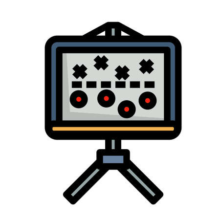 American Football Game Plan Stand Icon. Editable Outline With Color Fill Design. Vector Illustration.のイラスト素材