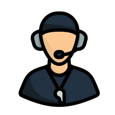 American Football Coach Icon. Editable Outline With Color Fill Design. Vector Illustration.のイラスト素材