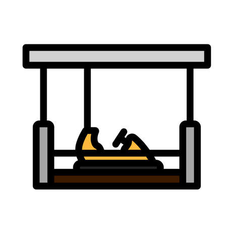 Bumper Cars Icon. Editable Outline With Color Fill Design. Vector Illustration.のイラスト素材