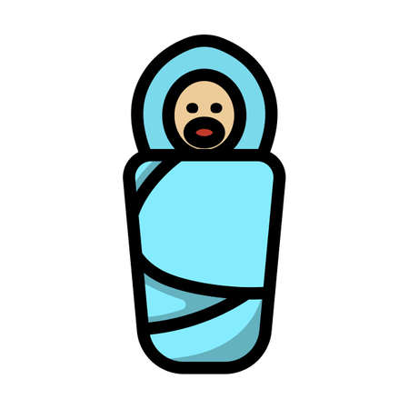 Wrapped Infand Icon. Editable Thick Outline With Color Fill Design. Vector Illustration.のイラスト素材