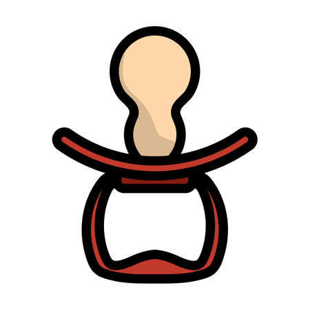 Soother Icon. Editable Thick Outline With Color Fill Design. Vector Illustration.