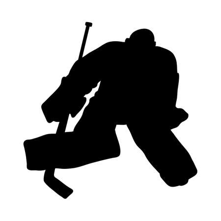 Hockey Player Silhouette. Smooth and Clean Lines. High Detailed Hockey Player Silhouette. Vector Illustration.のイラスト素材