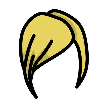 Lady's Hairstyle Icon. Editable Thick Outline With Color Fill Design. Vector Illustration.のイラスト素材