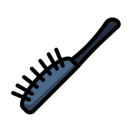 Hairbrush Icon. Editable Thick Outline With Color Fill Design. Vector Illustration.のイラスト素材