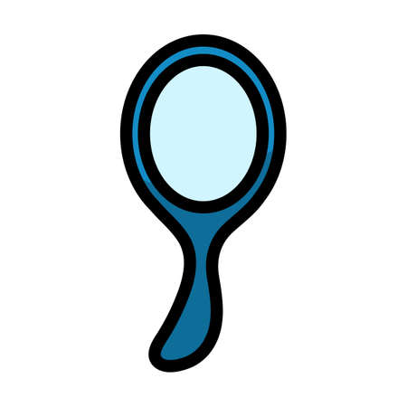 Hand-glass Icon. Editable Thick Outline With Color Fill Design. Vector Illustration.のイラスト素材