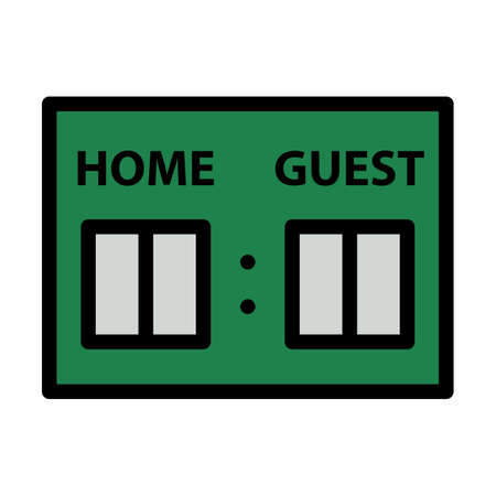 Baseball Scoreboard Icon. Editable Thick Outline With Color Fill Design. Vector Illustration.のイラスト素材