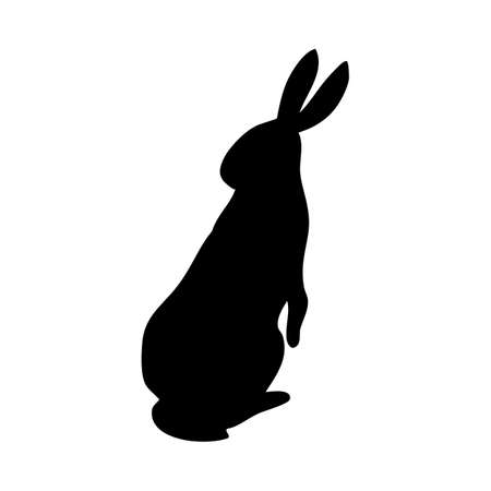 Hare silhouette. Smooth and clean lines. High detailed rabbit silhouette. Vector Illustration.のイラスト素材