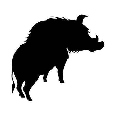 Boar silhouette. Smooth and clean lines. High detailed Boar silhouette. Vector Illustration.のイラスト素材
