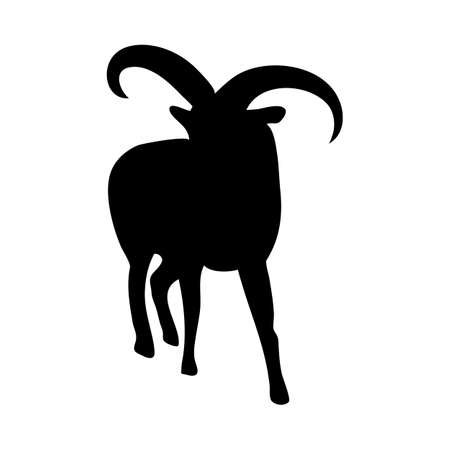 Dagestan goat silhouette. Smooth and clean lines. High detailed Dagestan goat silhouette. Vector Illustration.のイラスト素材