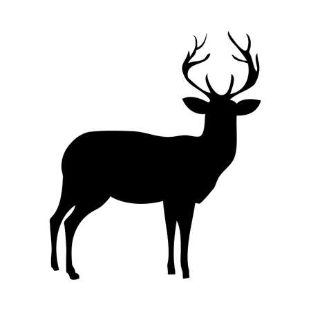 Deer silhouette. Smooth and clean lines. High detailed Deer silhouette. Vector Illustration.のイラスト素材