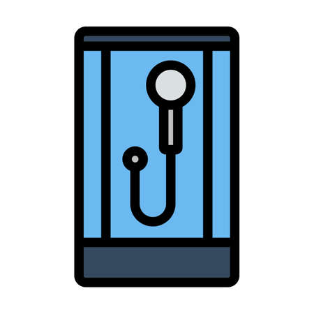 Shower Icon. Editable Bold Outline With Color Fill Design. Vector Illustration.のイラスト素材
