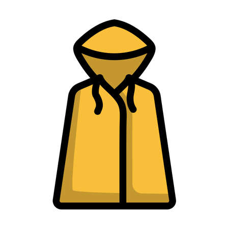 Icon Of Raincoat. Editable Bold Outline With Color Fill Design. Vector Illustration.のイラスト素材
