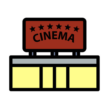 Cinema Entrance Icon. Editable Bold Outline With Color Fill Design. Vector Illustration.のイラスト素材