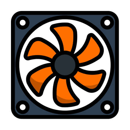 Fan Icon. Editable Bold Outline With Color Fill Design. Vector Illustration.のイラスト素材