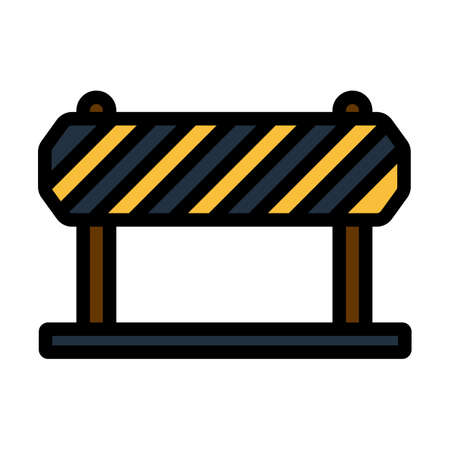 Icon Of Construction Fence. Editable Bold Outline With Color Fill Design. Vector Illustration.のイラスト素材