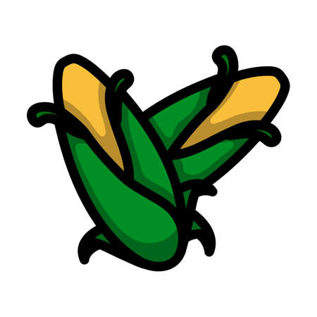 Corn Icon. Editable Bold Outline With Color Fill Design. Vector Illustration.のイラスト素材