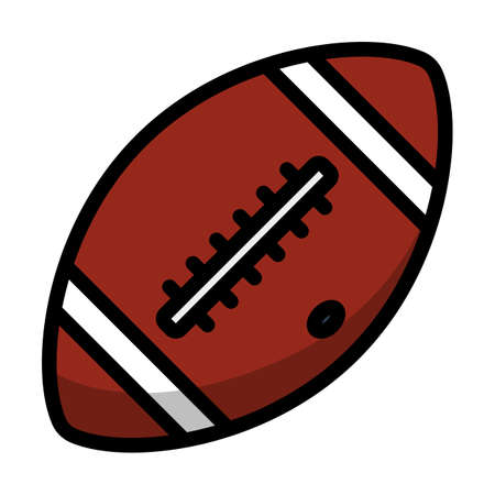 Icon Of American Football Ball. Editable Bold Outline With Color Fill Design. Vector Illustration.のイラスト素材