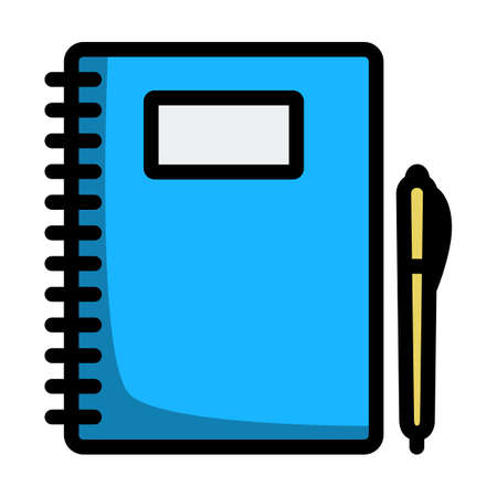 Icon Of Exercise Book. Editable Bold Outline With Color Fill Design. Vector Illustration.のイラスト素材