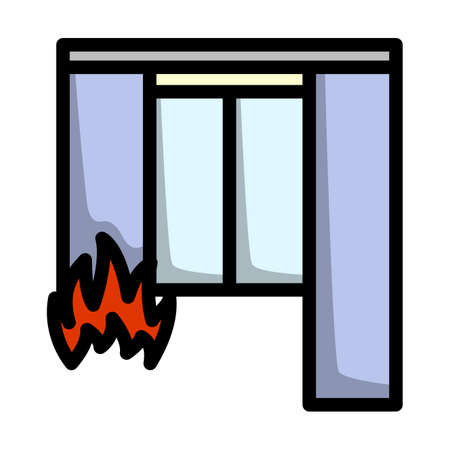 Home Fire Icon. Editable Bold Outline With Color Fill Design. Vector Illustration.のイラスト素材