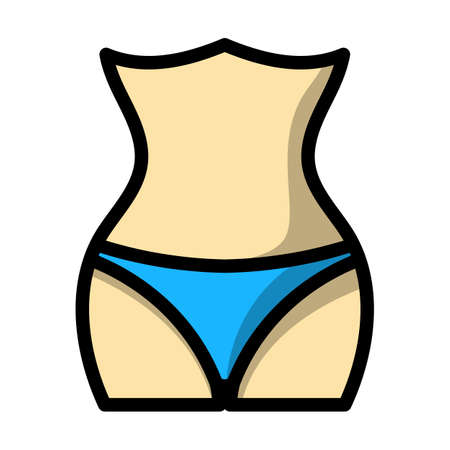 Icon Of Slim Waist. Editable Bold Outline With Color Fill Design. Vector Illustration.のイラスト素材