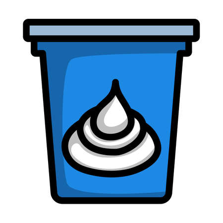 Sour Cream Icon. Editable Bold Outline With Color Fill Design. Vector Illustration.のイラスト素材