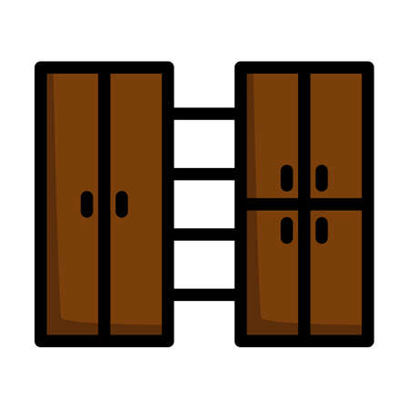 Office Cabinet Icon. Editable Bold Outline With Color Fill Design. Vector Illustration.のイラスト素材
