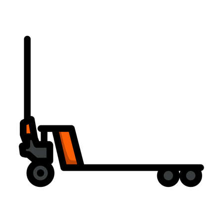 Hydraulic Trolley Jack Icon. Editable Bold Outline With Color Fill Design. Vector Illustration.のイラスト素材