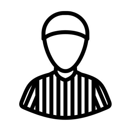 American Football Referee Icon. Editable Bold Outline Design. Vector Illustration.のイラスト素材