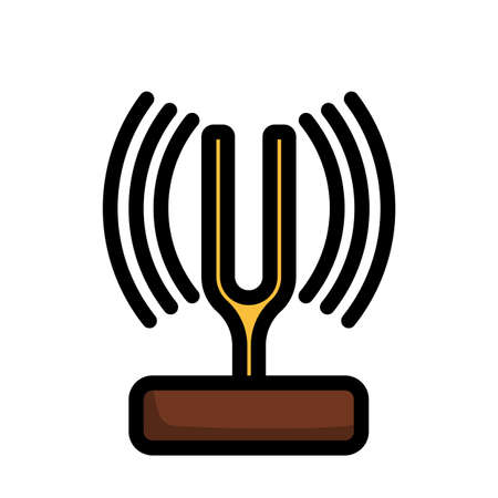 Tuning Fork Icon. Editable Bold Outline With Color Fill Design. Vector Illustration.のイラスト素材