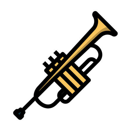 Horn Icon. Editable Bold Outline With Color Fill Design. Vector Illustration.のイラスト素材