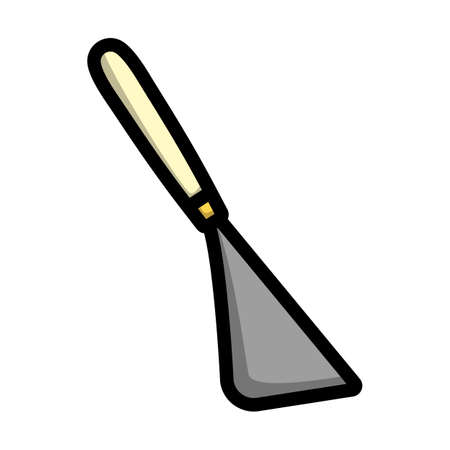 Palette Knife Icon. Editable Bold Outline With Color Fill Design. Vector Illustration.のイラスト素材