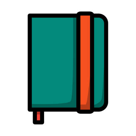 Sketch Book Icon. Editable Bold Outline With Color Fill Design. Vector Illustration.のイラスト素材