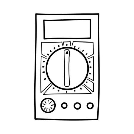 Multimeter Icon. Hand Drawn Sketch Design. Vector Illustration.のイラスト素材