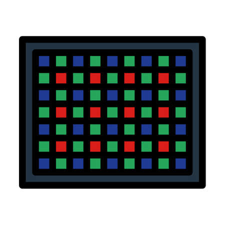 Icon Of Photo Camera Sensor. Editable Bold Outline With Color Fill Design. Vector Illustration.のイラスト素材