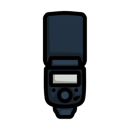 Icon Of Portable Photo Flash. Editable Bold Outline With Color Fill Design. Vector Illustration.のイラスト素材